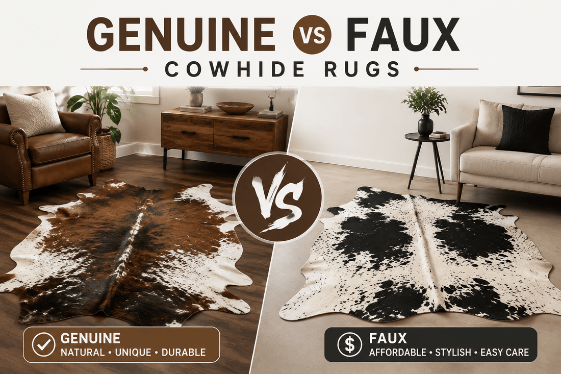 Genuine vs Faux Cowhide Rugs