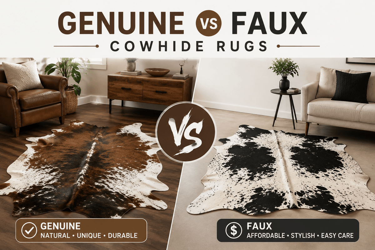 Genuine vs Faux Cowhide Rugs