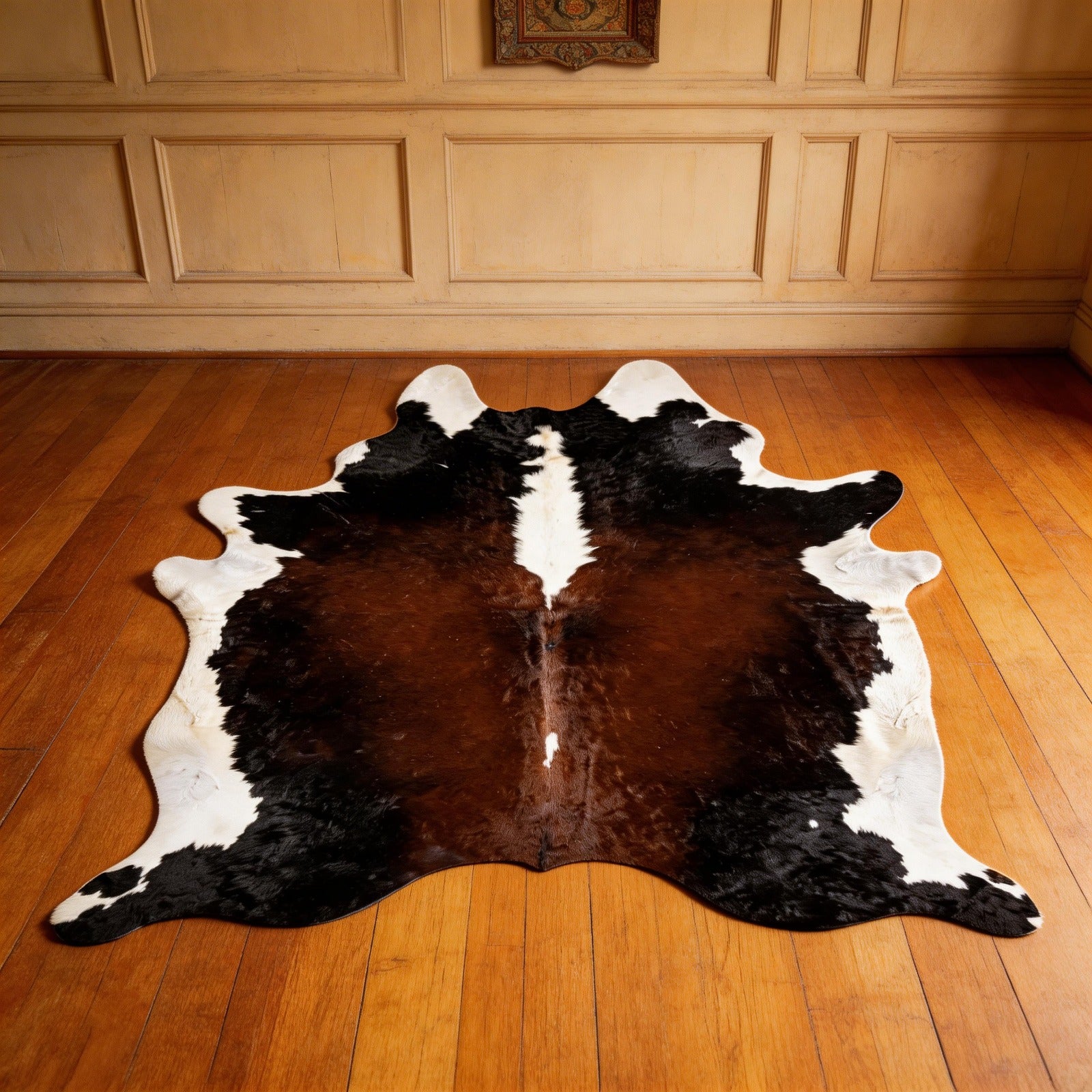 Brazilian Chocolate and White Cowhide