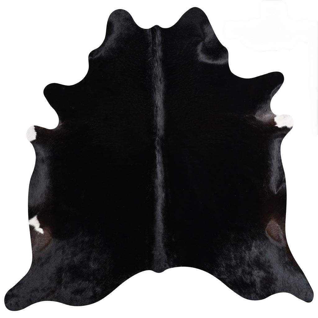 Brazilian Solid Black Cowhide Rug