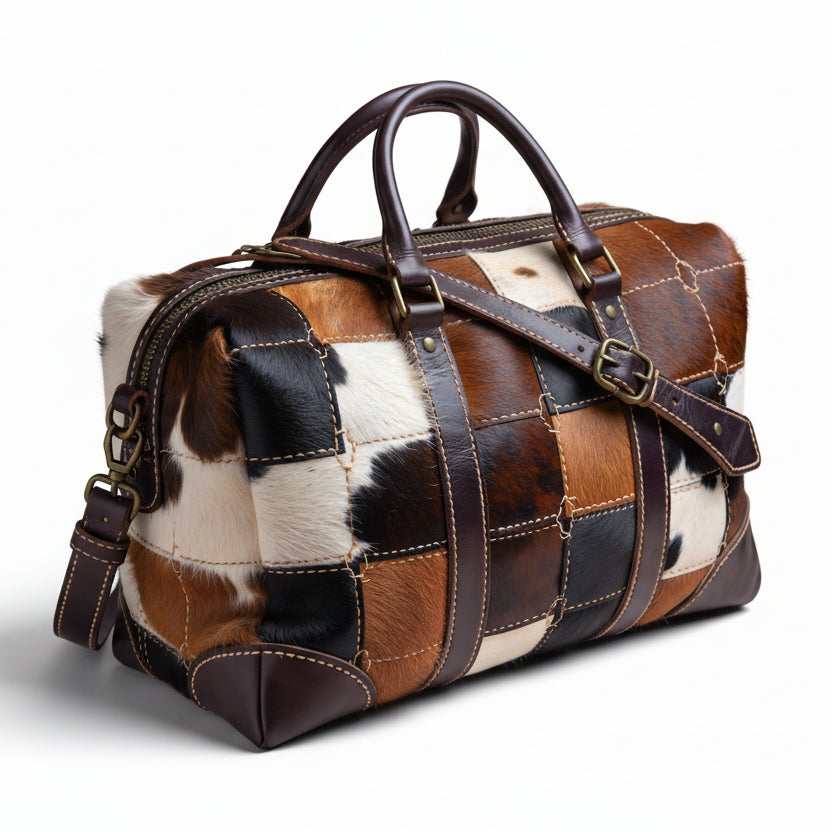 Patchwork Leather Duffle Bag