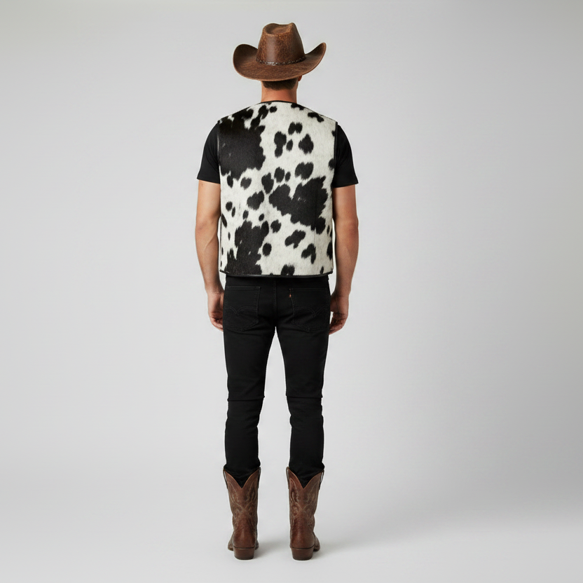 Cowboy Salt & Peper cowhide Leather Vest