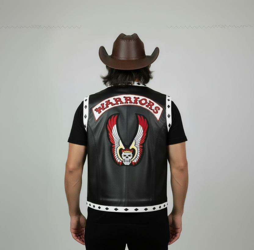 Black Diamond Leather Warrior Vest - Cowboy Warrior Vest