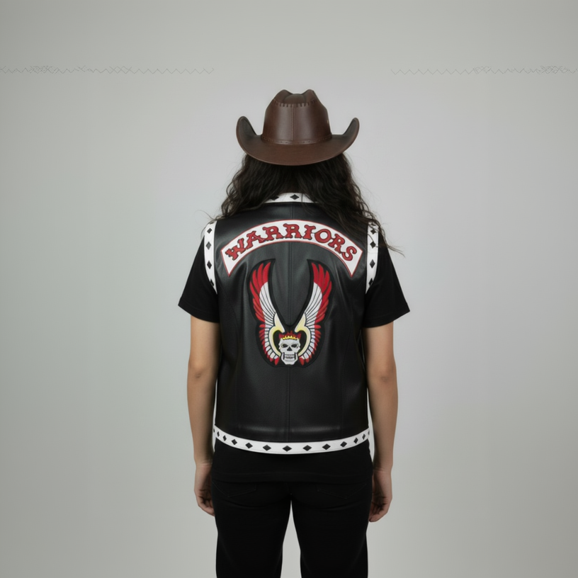 Black Diamond Leather Warrior Vest - Cowboy Warrior Vest