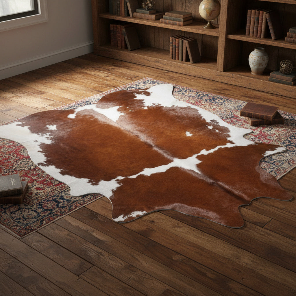 Brazilian Brown and White Cowhide