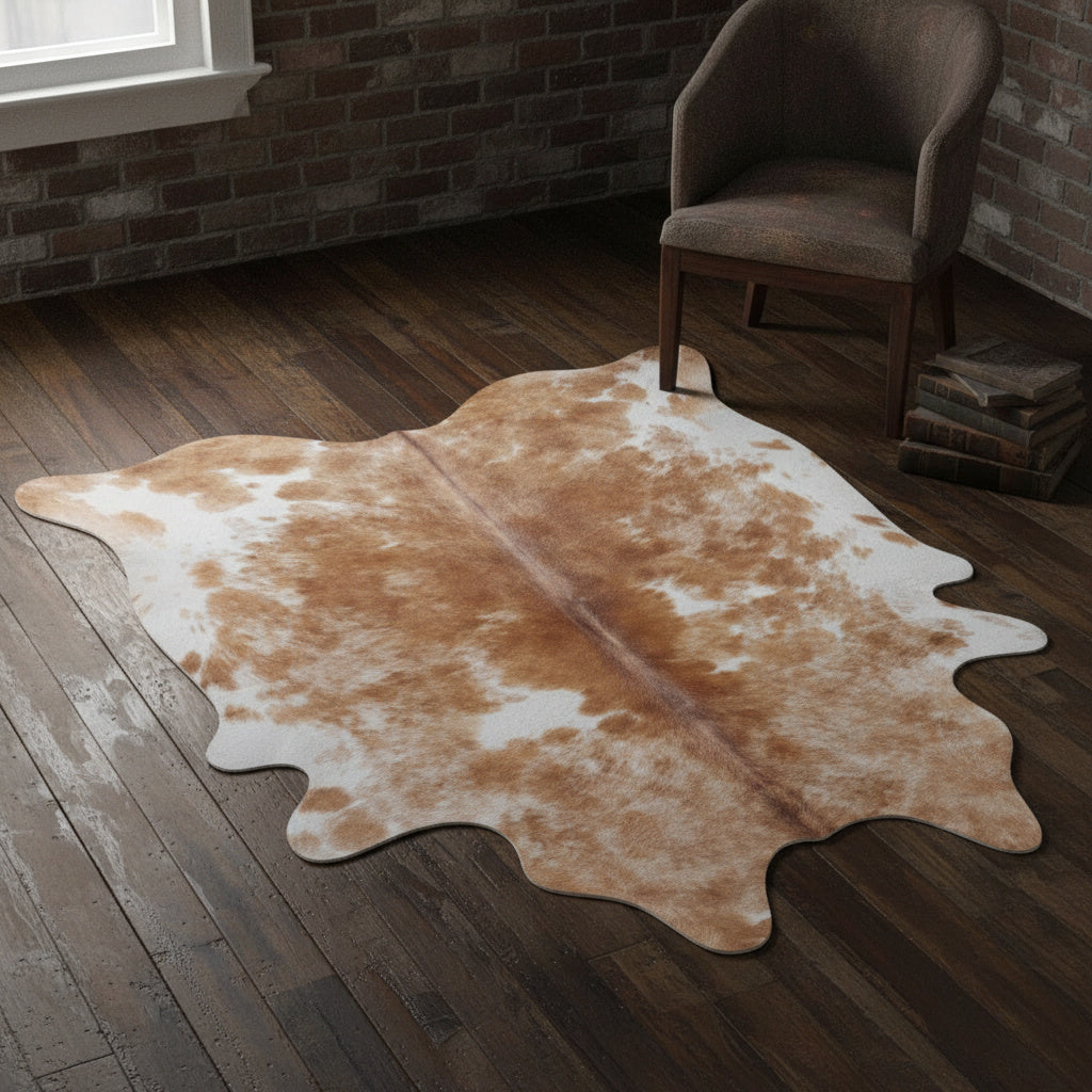Brazilian Beige and White Cowhide