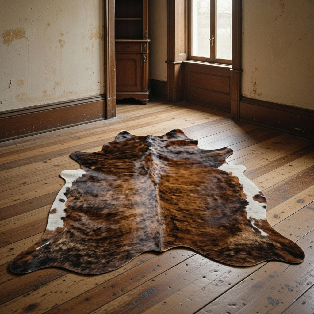 Brazilian Brindle White Belly Cowhide