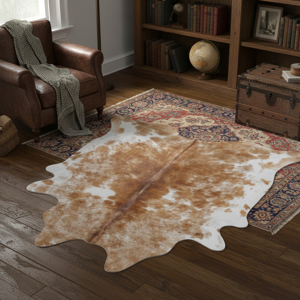 Brazilian Beige and White Cowhide