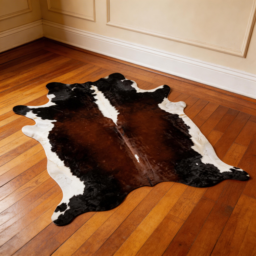 Brazilian Chocolate and White Cowhide