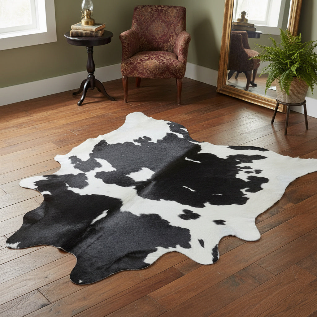 Brazilian black & white cowhide