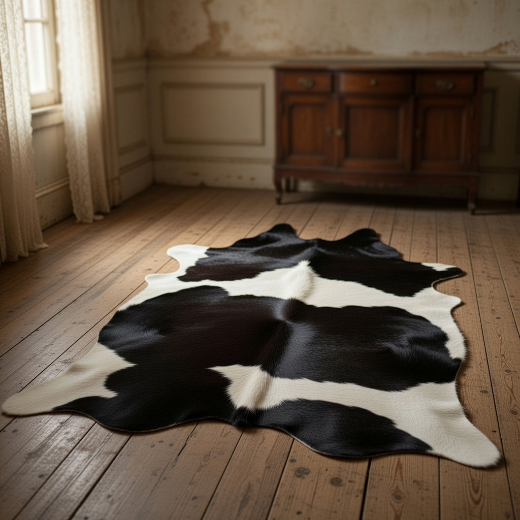 Brazilian Black and White Panda Cowhide