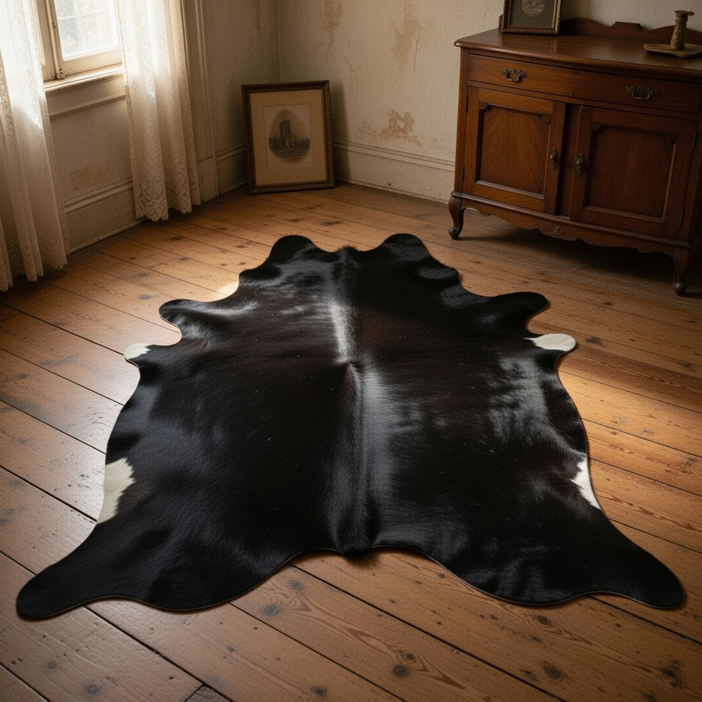 Brazilian Solid Black Cowhide