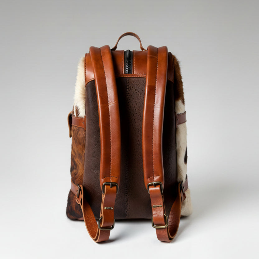 Cowhide Hair on Leather Backpack