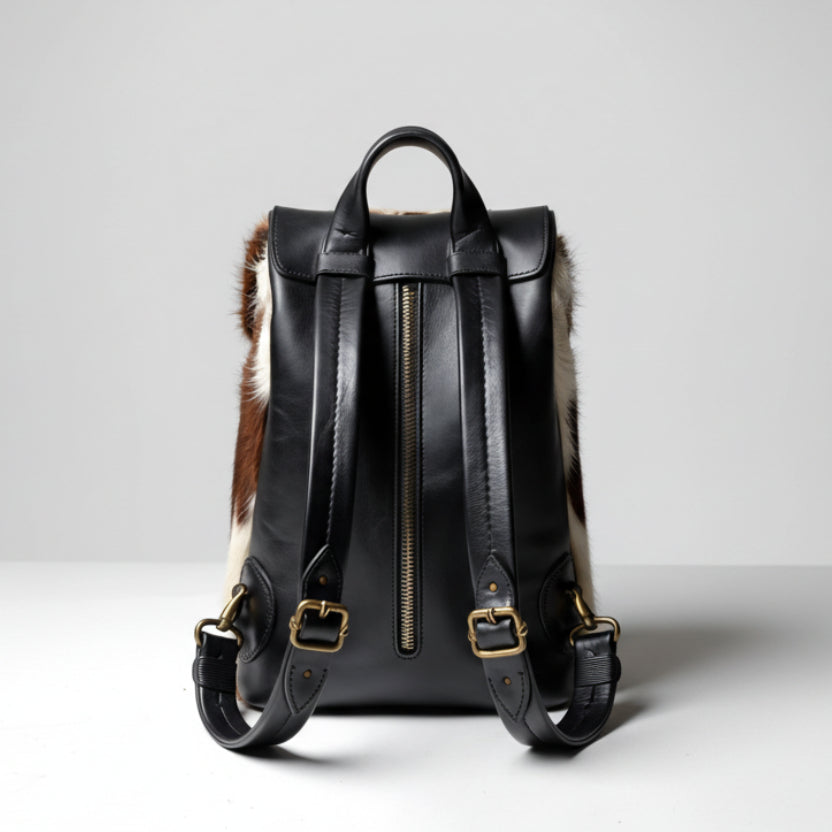 Cowhide Hair on Leather Backpack