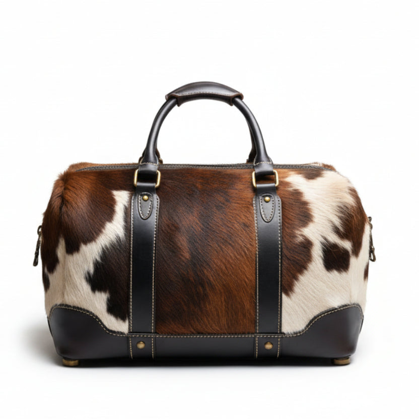 Cowhide Hair on Leather Duffle Bag