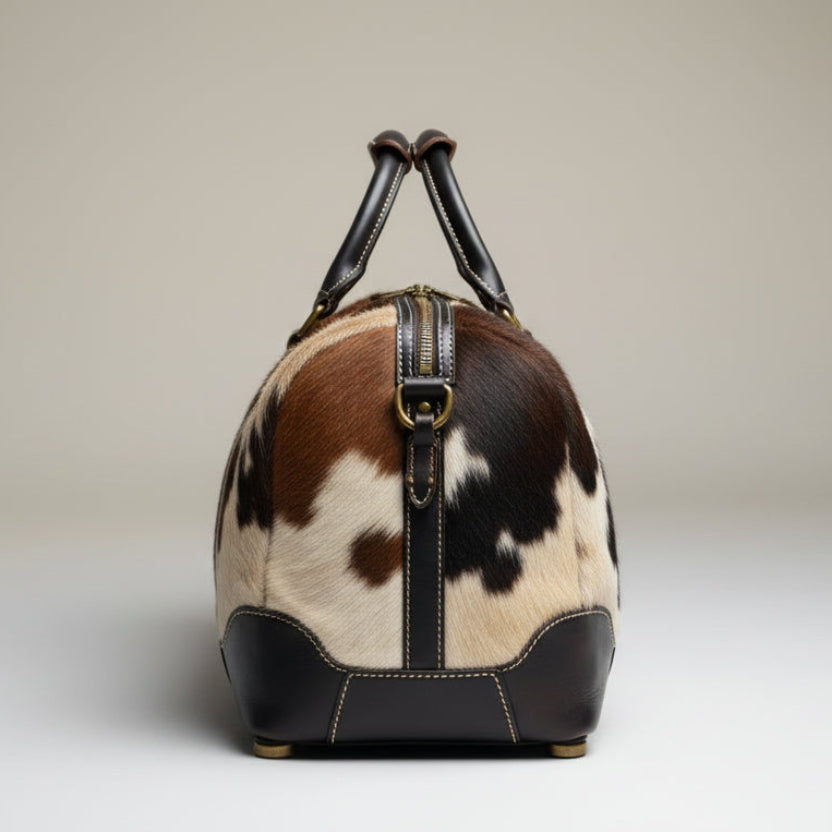 Cowhide Hair on Leather Duffle Bag