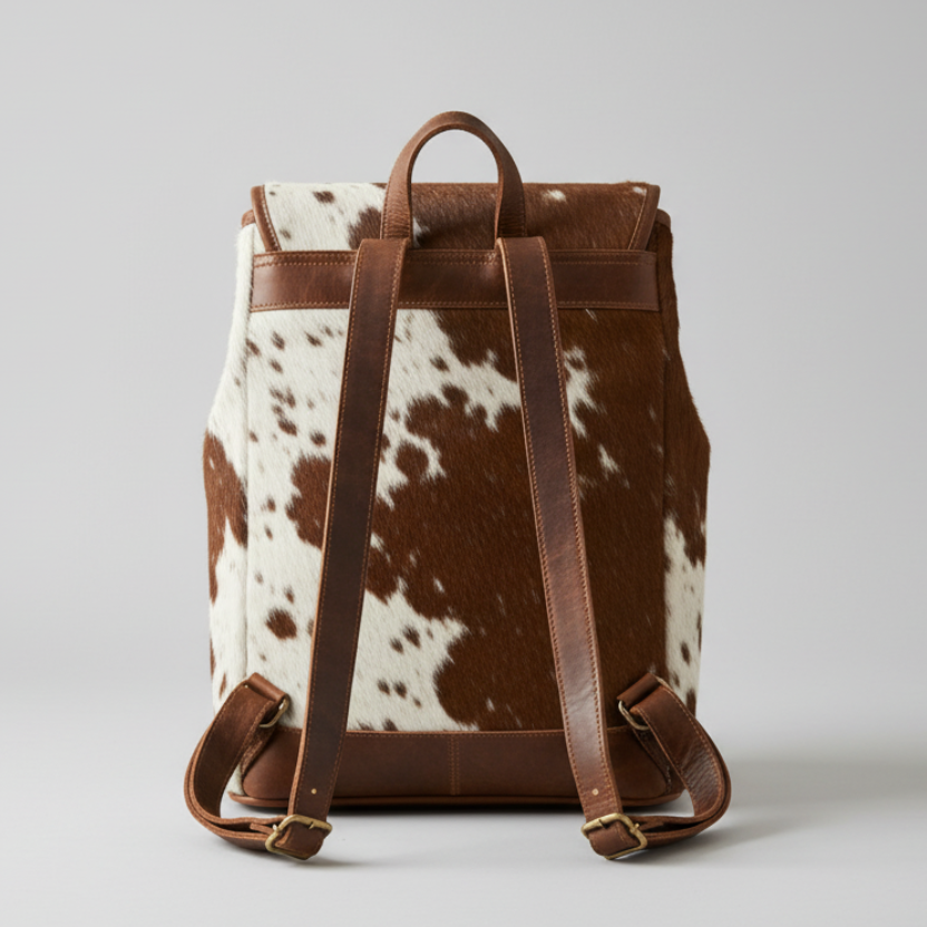 Cowhide Hair on Leather Backpack