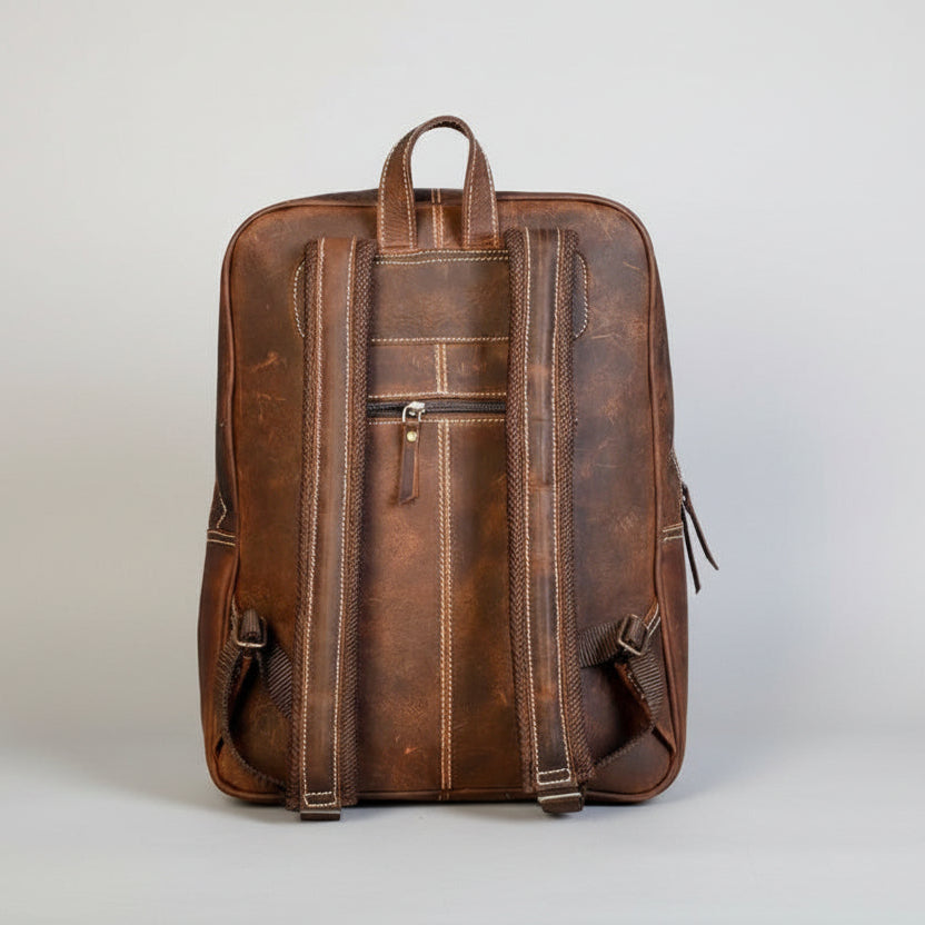 Cowhide Full Grain Leather Backpack for Men & Women