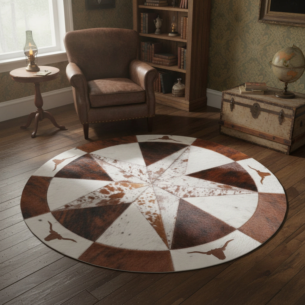  brown & white area rug