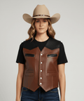 cowhide vest for women 