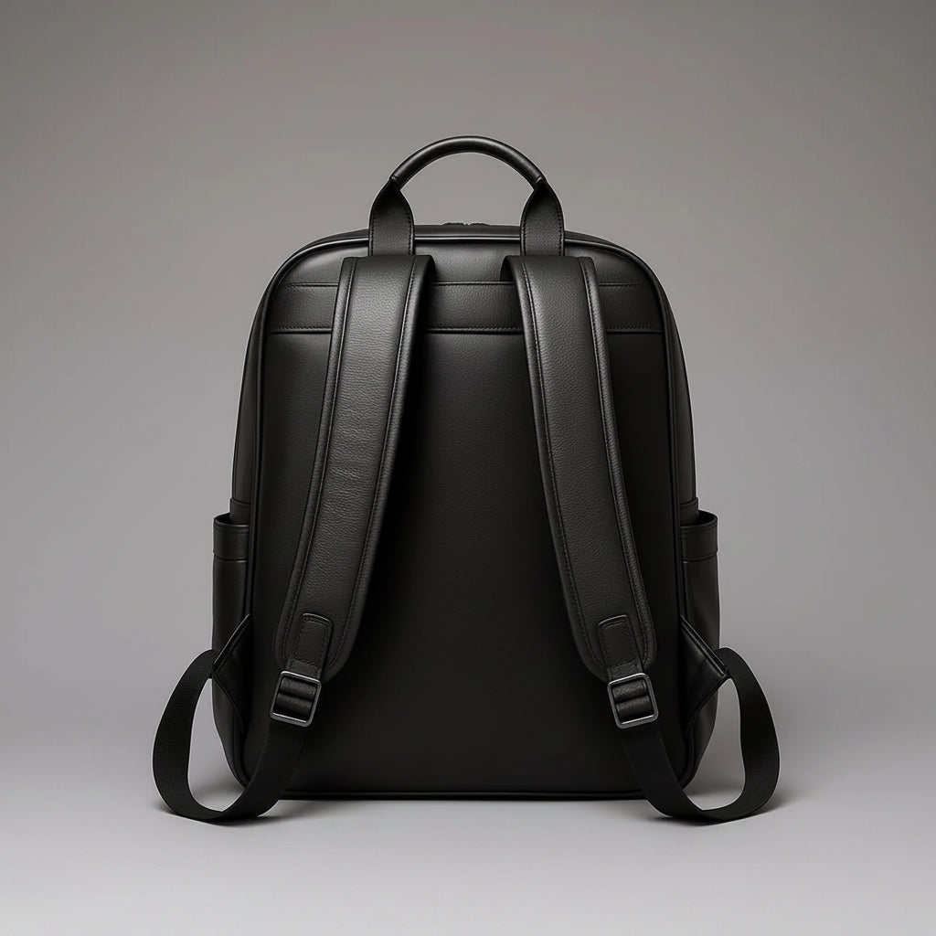 CowhIde leather Backpack - Black & White Laptop Bag